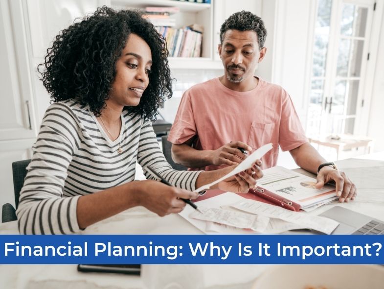 A man and a woman are thinking about improving their finances, wherein they are also gathering their documents and making sure no transactions or records are left behind.